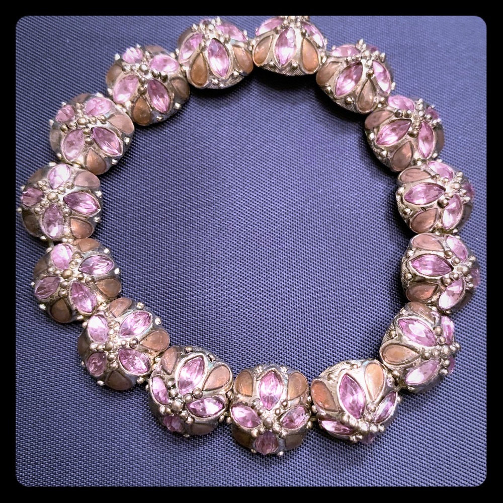 Lavender crystal stretch bracelet